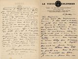 une vieille lettre manuscrite d'un soldat français à un autre soldat français