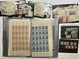 several different types of stamps are on display in a display case