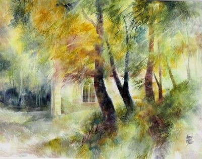 Anne HUET-BARON, La chapelle, mystère de pierre et feuilles,…