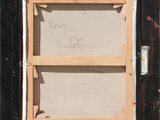 an image of a painting of a black frame with writing on it