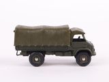 a toy army truck with a cover on the back