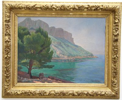 une image représentant un tableau d'un arbre au bord de l'eau