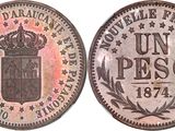 a close up of a coin with a crown on top of it