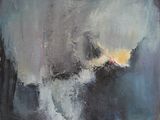 an oil painting of a painting of a wave coming in to the ocean