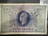 un ancien billet de banque français sur lequel figure le portrait d'un homme