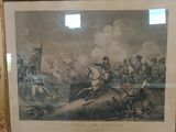 painting of a man riding a horse in front of a group of men