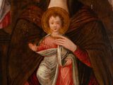 an image of a painting of a woman holding a child