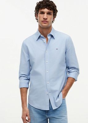 men ' s slim - fit cotton shirt in light blue