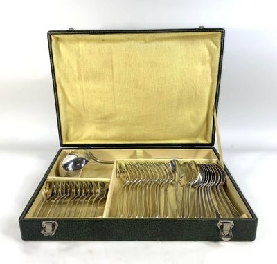 CHRISTOFLE : Partie de ménagère en métal argenté, modèle Bor… - Photo 1