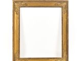 an old gold frame with a white background
