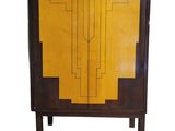 an image of a cabinet with a yellow and black design