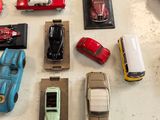 a table with a lot of toy cars on it
