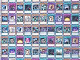 a close up of a wall covered in lots of different types of cards