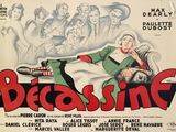 l'affiche du film « Becassin », sur laquelle on voit une femme allongée sur un canapé, avec d'autres personnes derrière elle