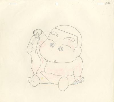 dessin humoristique représentant un bébé assis par terre, tenant un bout de papier