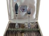 a case with a set of forks and spoons in it