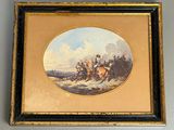 painting of a painting of a man on a horse and a man on a horse