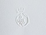 a close up of a logo on a piece of paper