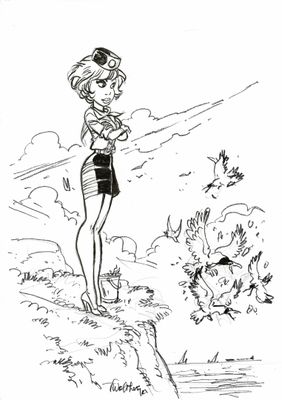 François Walthéry = Natacha, dessin original à l’encre de ch…