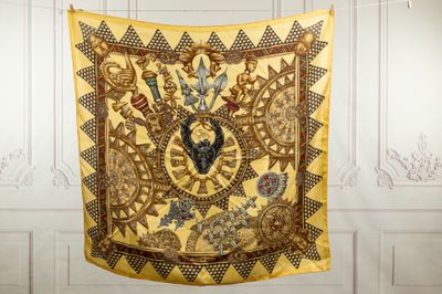 an image of a tapestry hanging on a wall in a room