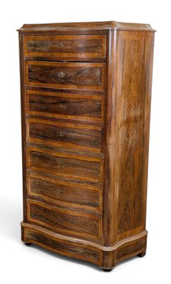 an image of a wooden chest of drawers against a white background