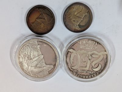 -Medaille argent l - The Seal of the State of Alaska baleine (diam 38,