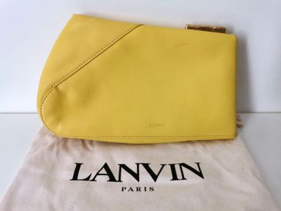 Lanvin Sac en cuir de couleur jaune clair - dimensions : lon…