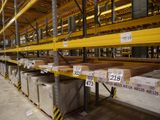 many boxes on the shelves in the warehouse
