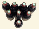 six bottles of wine that are sitting on a table