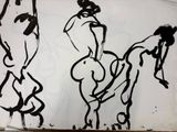 un dessin en noir et blanc représentant une femme à cheval