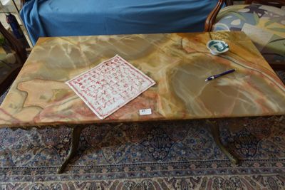 a table that has a piece of paper on top of it