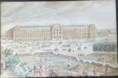 a picture of a painting of a palace in the middle of the picture