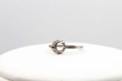 Monture de bague solitaire or gris et platine, poids: 2. - Photo 1