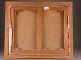 a painting of a wooden frame with a brown background