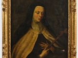un tableau représentant une femme tenant un couteau à la main