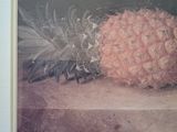 a picture of a pineapple and a pineapple on a table