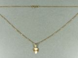 un collier plaqué or orné d'un petit coquillage, monté sur une chaîne en or