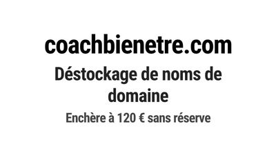 Nom de domaine coachbienetre.com.