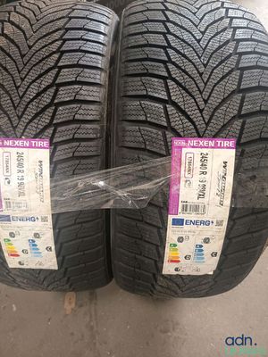 a pair of tires on display in a store