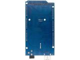 a close up of a blue circuit board on a white background