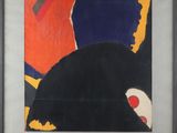 une image représentant un tableau d'un chat noir avec un point rouge sur le museau