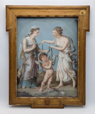 an image of a painting of three women and a child