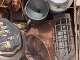 a box full of pots and pans sitting on a table
