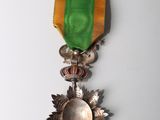 an image of a medal with a green ribbon and a gold star