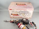a box with a fire extinguisor and a hose attached to it