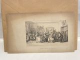 une vieille photo d'un groupe de personnes assises autour d'une table
