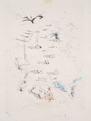 une image représentant un dessin d'oiseaux volant au-dessus d'un champ d'herbe