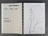 a drawing of a woman ' s face in a book
