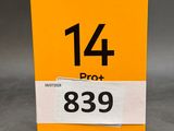 a close up of a yellow box with a number on it