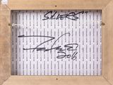 an image of a picture of a signed picture in a wooden frame